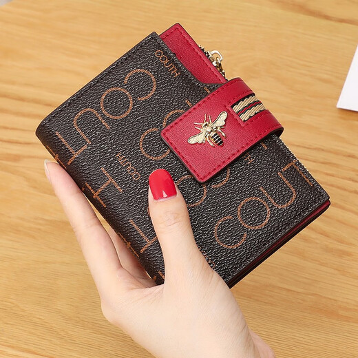 CUADEN KLLIATM light luxury clutch new bag women's wallet short coin purse female wallet birthday gift for girlfriend and wife coffee with red gift box 2025 high-end girl bag practical and heart-warming gift for wife, mother and elders