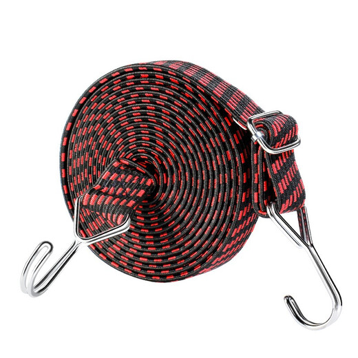 TOOKTRO electric motorcycle strap elastic rope tendon bicycle mountain bike strap elastic strap hook rope cargo rubber thickened upgraded model non-adjustable black 0.5 meters