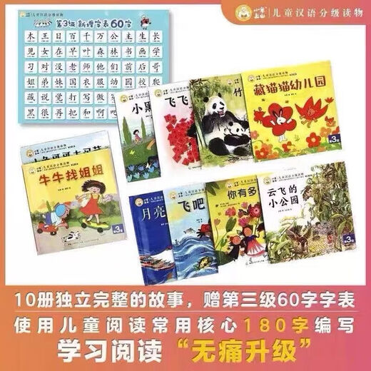 
[Spot fast delivery] The complete set of 60 volumes of Chinese graded reading materials for children in Xiaoyang Shangshan, the 123456th grade book for children's literacy enlightenment picture books for children. The 1st grade book for children (10 volumes)