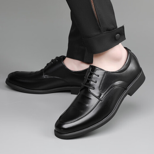 Nordic Pictures (Beioutu) Zapatos de cuero para hombres Classic Business Zapatos casuales para el lugar de trabajo británico Lace-up cómodos zapatos para hombres 9827 Negro 42