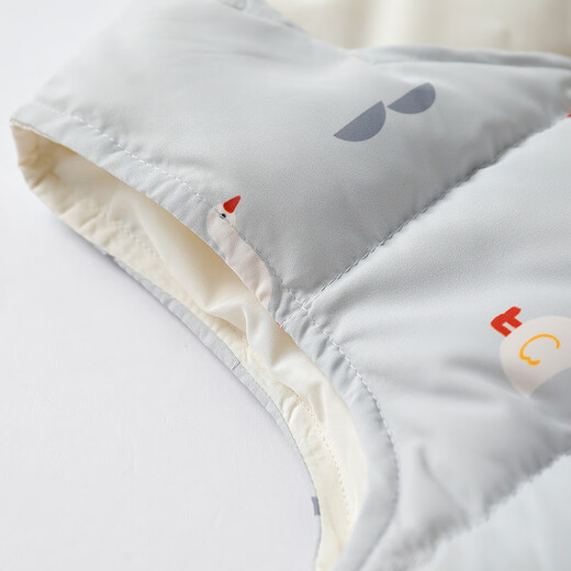 Yishuanger boys and girls down vest children's light down jacket liner vest baby baby inner wear spring autumn winter vest gray dinosaur 90