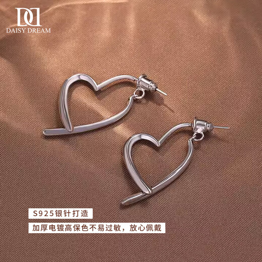 DAISY DREAM Rose Story Liu Yifei's same love earrings for women 2025 new popular earrings S925 silver needle earrings 925 silver needle unique love earrings