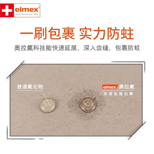 ELMEX欧洲进口艾美适儿童牙膏0-12岁宝宝少儿黑黄牙渍蛀牙龋齿含氟 50mlx2支装 0~6岁专用
