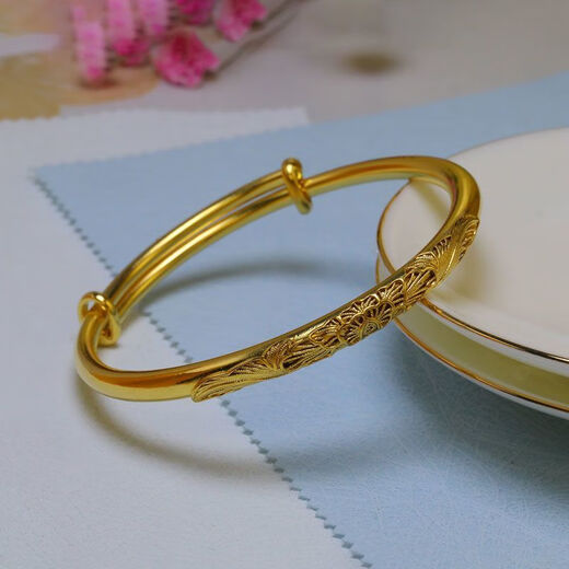 Vatican-made old Phoenix gold shop style filigree bracelet for women 999 gold-plated pure silver push-pull bracelet gold-plated silver adjustable bracelet genuine