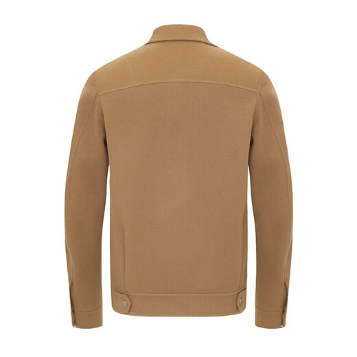 Navigare Italian small sailing pure wool jacket men's autumn and winter warm coat lapel fashion men's short coat caramel color XL /52