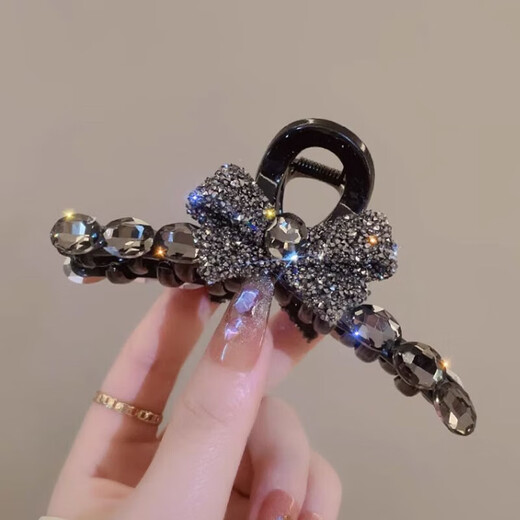 Bai Shilin Full Diamond Bow Large Hairpin Headwear Women's High-end Hairpin 2025 New Back of the Head Hairpin Valentine's Day Gift Full Diamond Butterfly Clip