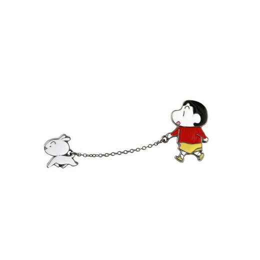 Crayon Shin-chan brooch, Shin-chan holding Xiao Bai, Japanese style ins cute cartoon badge, student school bag, pen bag accessories, Shin-chan holding Xiao Bai