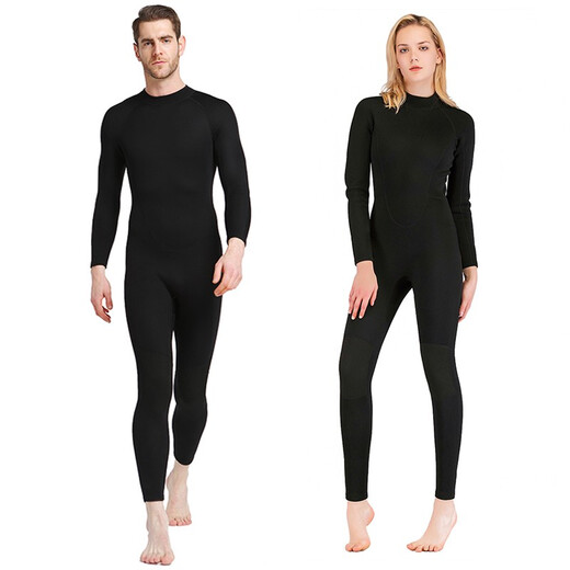 2019 Shark Bart 1.5mm thick material couple wetsuit winter one-piece jellyfish suit warm couple swimsuit men's and women's snorkeling suit men's M