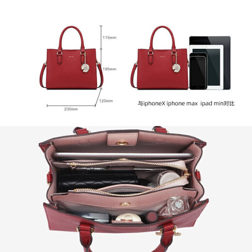 NUCELLE bag women's handbag red bride wedding bag large capacity shoulder crossbody bag birthday gift 520 Valentine's Day gift for girlfriend and wife Mother's Day gift practical and heartfelt gift for mom 188 Zhengyang Red