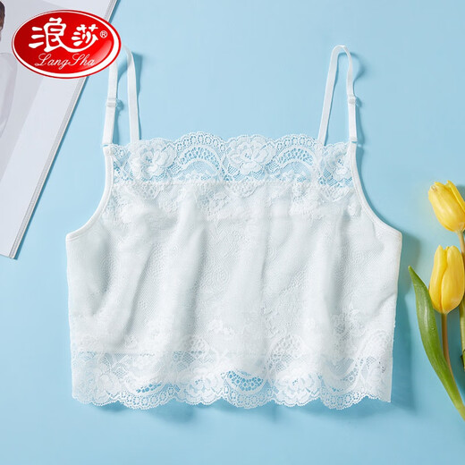 LangSha Light luxury high-end silk anti-exposure bottoming camisole tube top without wire rims mulberry silk breast wrap for women summer thin black (peony) L