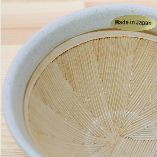 可可屋 日本万古烧陶瓷研磨碗/研磨棒 儿童辅食生姜萝卜芝麻磨泥 0311-1387 蒜臼 白 带研磨棒