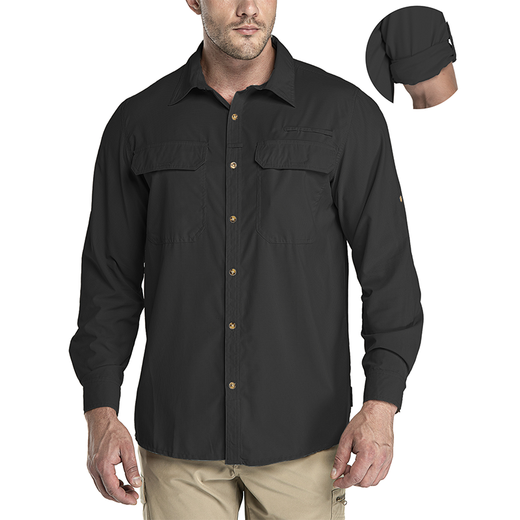 33000 ft Nordic outdoor quick-drying shirt for men, lightweight, highly breathable, waterproof, loose, large size, summer long-sleeved fishing shirt 031, light khaki M European size (suitable for 160-180 Jin Jin equals 0.5 kg)