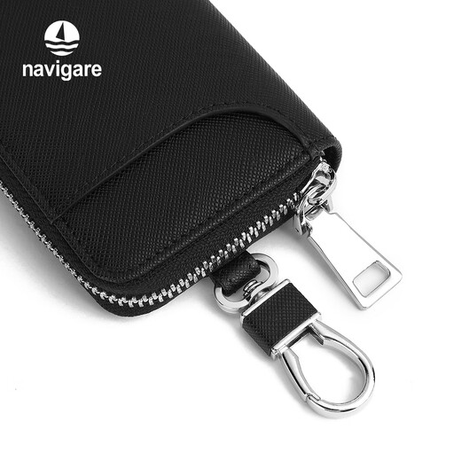 Navigare Italiener kleiner Segelboot Schlüsselbeutel großer Kapazität Auto Bag Schlüsselschutz Hülle Kartenbeutel Schlüsselbeutel für den Freund Schwarz (Counter Geschenkbox) N4A509-013003a