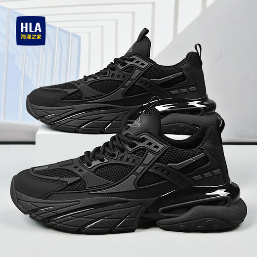 Hailan Home Hla Herrenschuhe trendy lässige Schuhe Männer modische atmungsaktive Sportschuhe Männer G107 Schwarz (atmungsaktiv) 45