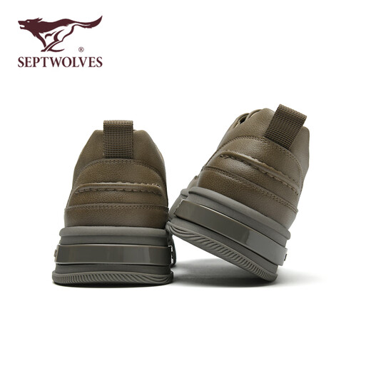 Septwolves men's shoes winter 2025 new casual leather shoes men's cowhide breathable soft sole business casual shoes commuting to work leather shoes khaki 40