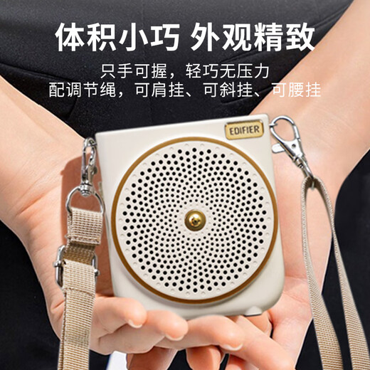 漫步者（EDIFIER） MF3便携式小蜜蜂扩音器喇叭 教师导游导购讲解员专用大功率有线麦克风播放器 【推荐】MF3无线版 黑色