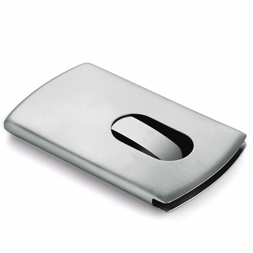 Vanlemn Danish Nordic Style Creative Stainless Steel Push Business Card Clip Business Card Box Men's Business Gifts for Boyfriend