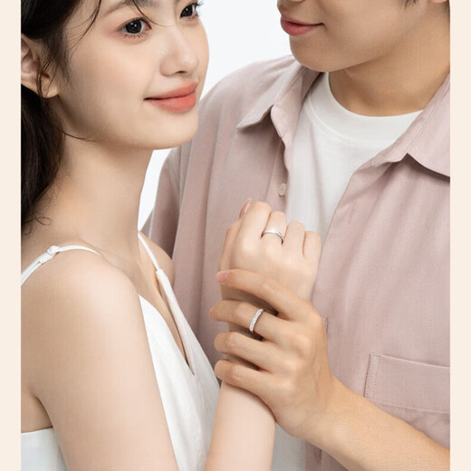 Drig Ring Pareja Ring Propuesta Sterling Propage Boy y Girl Birthday Gift para el regalo de aniversario de San Valentín chino para novias. Estilo de pareja estrellada, apertura ajustable