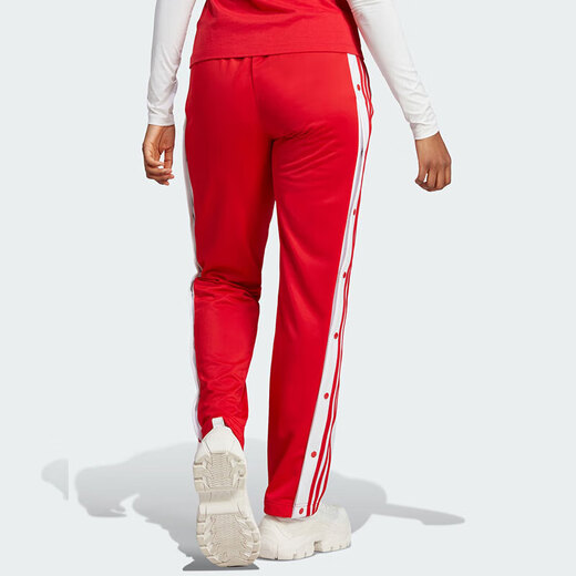 阿迪达斯（adidas）三叶草女裤春秋季新款三条纹休闲裤健身透气直筒长裤H39046 IR9793/红色 XL
