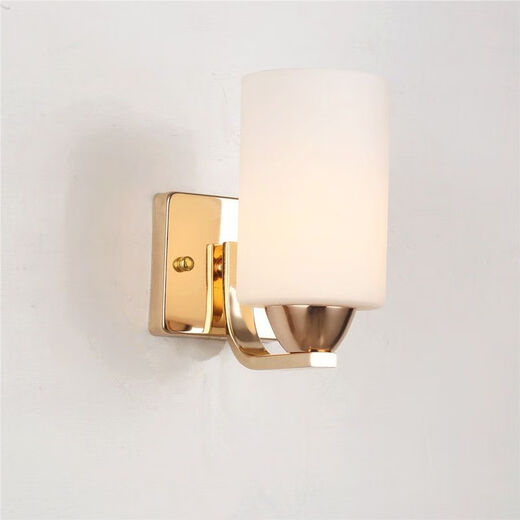 Yaotian simple modern fashion creative bedside glass wall lamp with switch living room lamp bedroom lamp aisle lamp indoor wall lamp black A single head without switch without light bulb