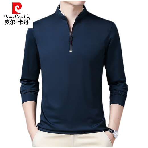 Camiseta de manga larga para hombres de ropa para hombres Pier Cardin para hombres para una camiseta de camisa de base de otoño e invernal de la base de otoño de otoño para hombres.