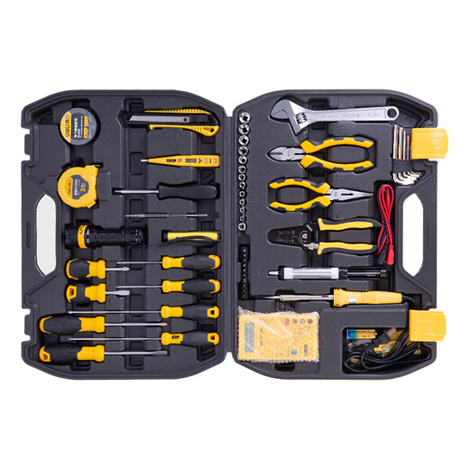 
Deli Home Multifunctional Hardware Toolbox Set Manual Tool Set Electrician Automobile Repair 50 pieces DL1050