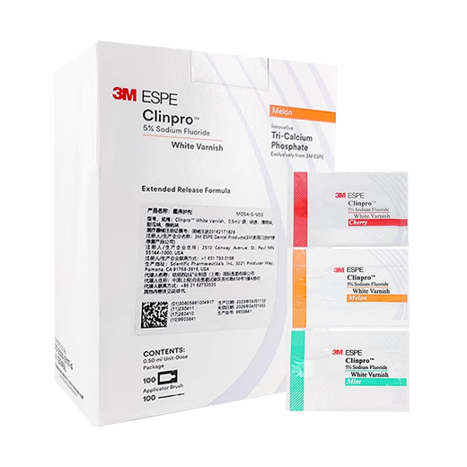 
3M ESPE Clinpro White Varnish fluorine protective agent protective paint Anti-carious desensitization 12247C (Cherry flavor 0.5ml*50, 1 in each pack