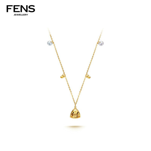 FENS Jewelry 18K Gold Necklace Women's Inlaid Citrine Topaz Neck Jewelry Birthday Gift 1 Carat