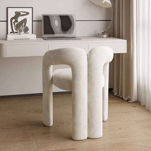 Yiyan internet celebrity makeup chair backrest designer bedroom cream style dressing table stool simple girl light luxury high-end home off-white single chair
