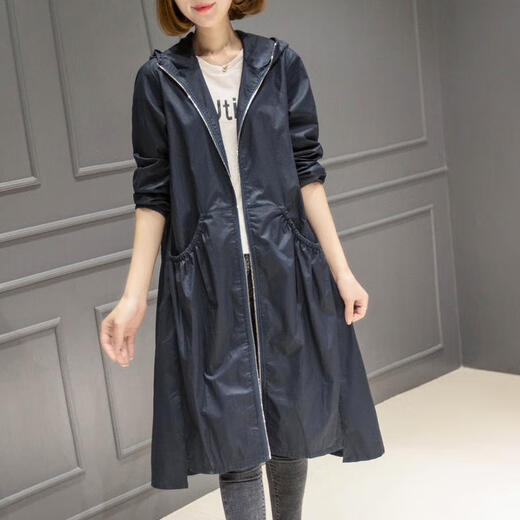 
FSHE2025 new spring and autumn Korean mid-length over-knee thin windbreaker jacket for women loose and slim with lining jacket Red high-quality A 2XL