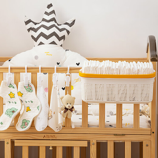 Worthbuy (Worthbuy) Nachthänge Korbkorb Kinder am Nachtbeutel Baby Zaun Windel Schachtel Baby Windeln Hängende Beutel mit Wandhängezubehör (18,5*14*11)