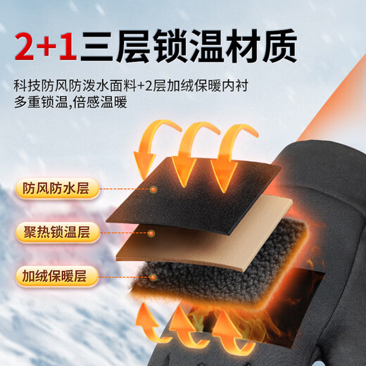 Xtep cycling gloves winter warm men and women antifreeze and cold wind bicycle leather outdoor sports touch screen ski gloves