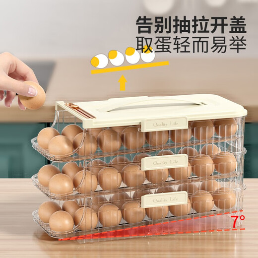 MPPMCK refrigerator egg box refrigerator side door egg storage box egg tray rolling egg sorting and storage egg 16755 double row three-layer [can be installed 48 pieces] automatic replenishment