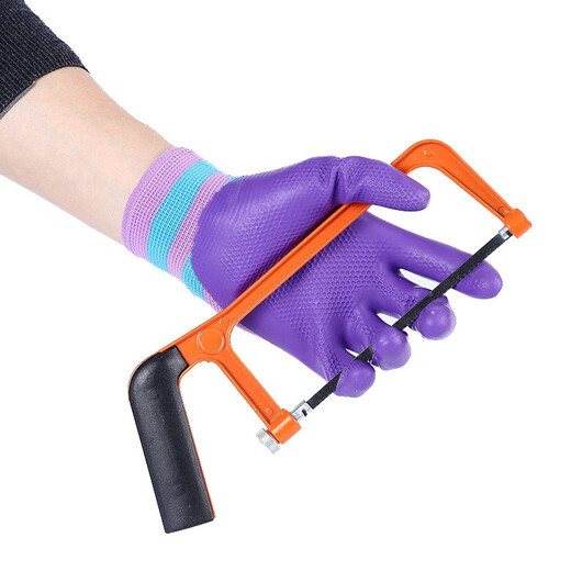 [Damas Pequeñas] Jishou A698 Guantes de protección del parto de goma Implaz de goma y anti-Slip Breathable Construction Site Labor and Work Jishou Wear resistente a 698s 6 pares