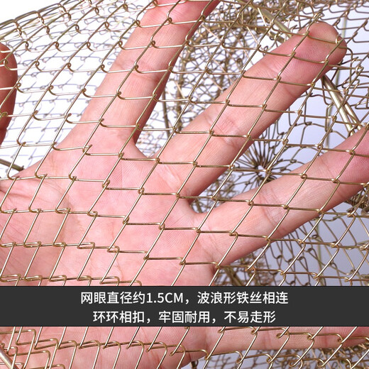 Diaohaha metal fish protection net fish basket net bag portable steel wire fish cage fishing net folding stainless steel fish net stream fish basket 37cm 0.64m (304 stainless steel wire) with support