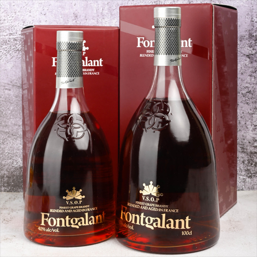 福阁Fontgalant VSOP晶钻 法国原装进口洋酒联合干邑白兰地 1L礼盒装