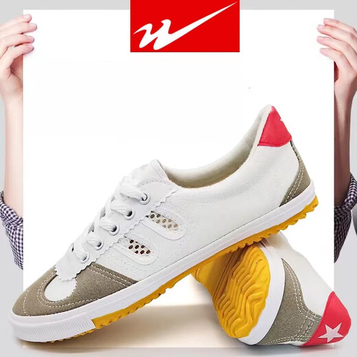 Zapatos de voleibol de doble estrella tendón tendón de tendón zapatos de entrenamiento lienzo hombres y mujeres zapatos de artes marciales transpirables zapatos de voleibol blancos 39