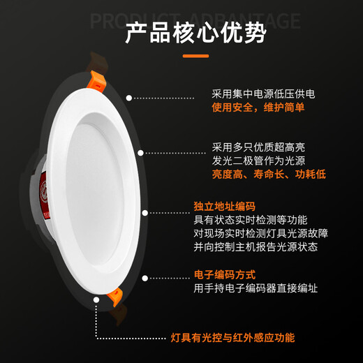 Tanda Taihe An embedded top evacuation emergency lighting 6624A current collecting fire control light 6624AG TS-ZFJC-E5W-6624AG