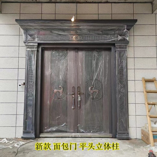 晶振别墅大门防盗门入户门不绣钢铜门铝合金进户仿铸铝锌铁合金卡门 TK-826 对开门 仿铸铝对开门