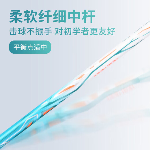 李宁（LI-NING）羽毛球拍雷霆单拍碳素复合一体耐用羽拍白蓝 已穿线