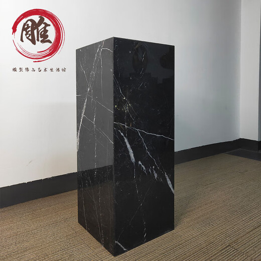 Black and white root marble base entrance hall decoration hotel sales office model room sculpture base floor display stand natural black and white root marble 300*300*400mm