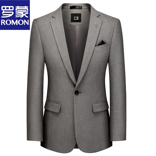 ROMON haute couture suit men's slim and handsome groom's dress formal British style suit three-piece suit black gray two-piece suit 2XL