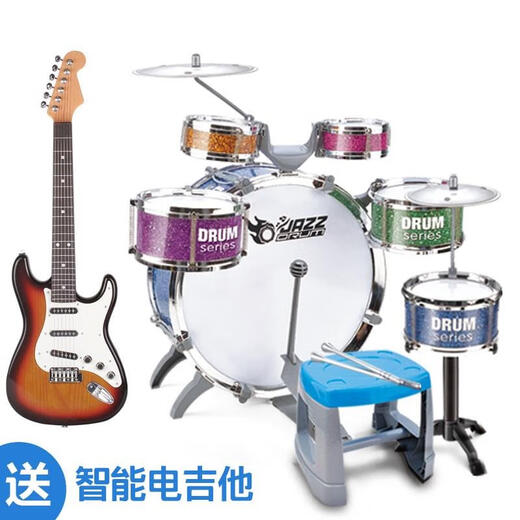 
Phonghan drum set adult children middle school students beginner percussion instrument performance jazz drum instruments collection upgraded thickened new horse black + drum score + drum belt
