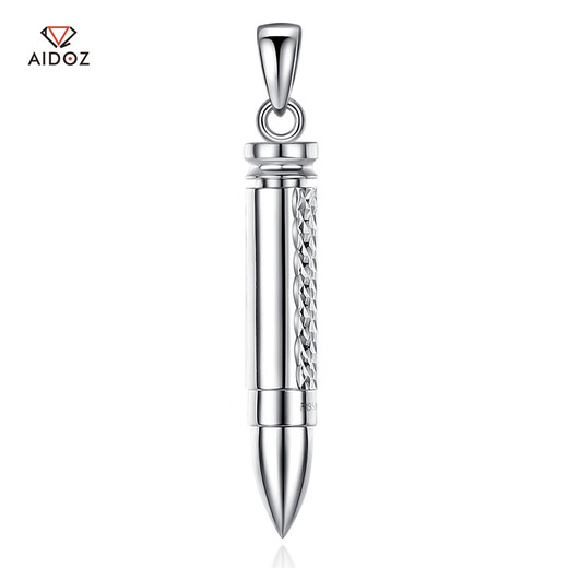Aido Diamond Platinum Bullet Pendant Men's pt950 Platinum Fashionable Men's Personalized Pendant Weight 7.6-7.8g + Black Leather Cord