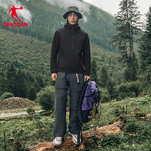 Jordan Mountain God Lite velvet windbreaker men's autumn and winter thickened warm hooded jacket men's jacket outdoor assault sportswear