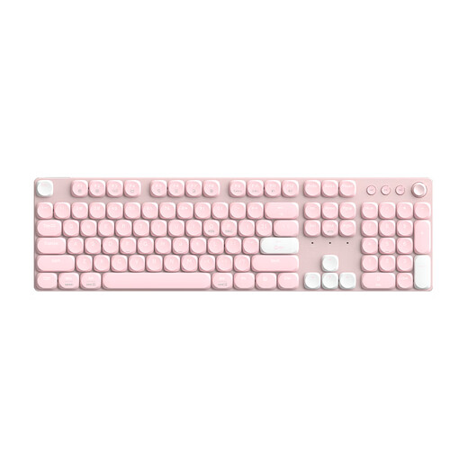 AI Stone IR104 three-mode wireless connection low shaft slim body full size mechanical keyboard office gaming keyboard pink brown shaft