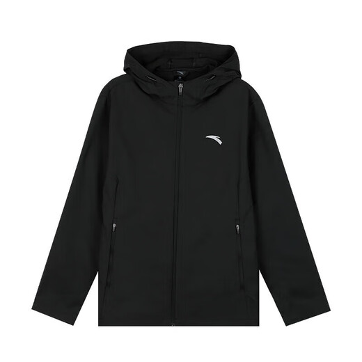 ANTA velvet water-repellent sports jacket for women winter outdoor hiking and mountaineering clothing hooded assault jacket casual top -4 basic black (velvet is the same for men and women) M /170