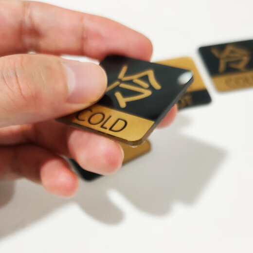 Haysdik gnjz-7433 Acrylic hot and cold water logo sticker faucet switch logo black and gold (5 pairs)