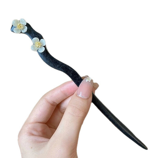 Green orchid headdress, wooden hairpin, hair ornament, ball head, Chinese style cheongsam accessories, tea dress hairpin, gift for wife on Chinese Valentine's Day, 1 piece of gardenia flower