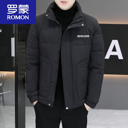 ROMON high-end men's jacket 2024 new winter trendy handsome men's cotton coat trendy brand cotton coat thickened warm cotton jacket yellow M